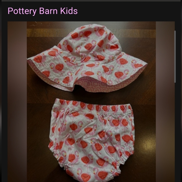 Pottery Barn Kids Other - Pottery Barn Kids 2pc Set Baby Sun Hat Diaper Cover Swim Pbk Infant